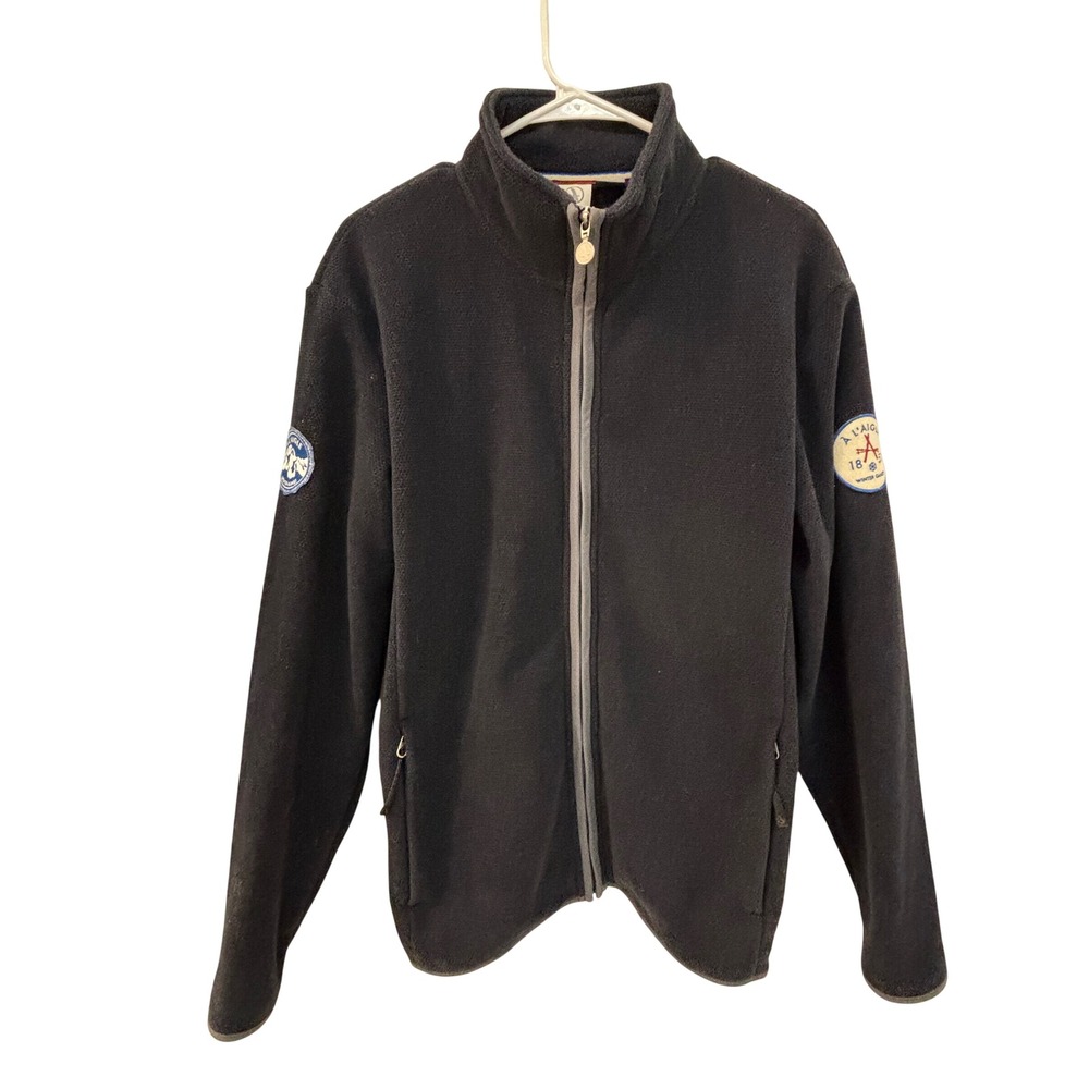 Aigle Polartec Fleece Jacket Mens Large Navy Blue Winter Games Full Zip Canada